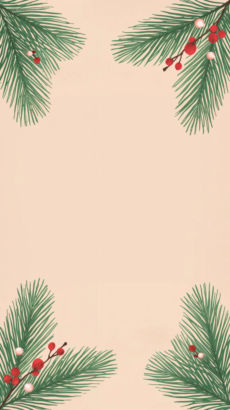 neutral-winter-wallpapers-pine-branch-frame-christmas-berries