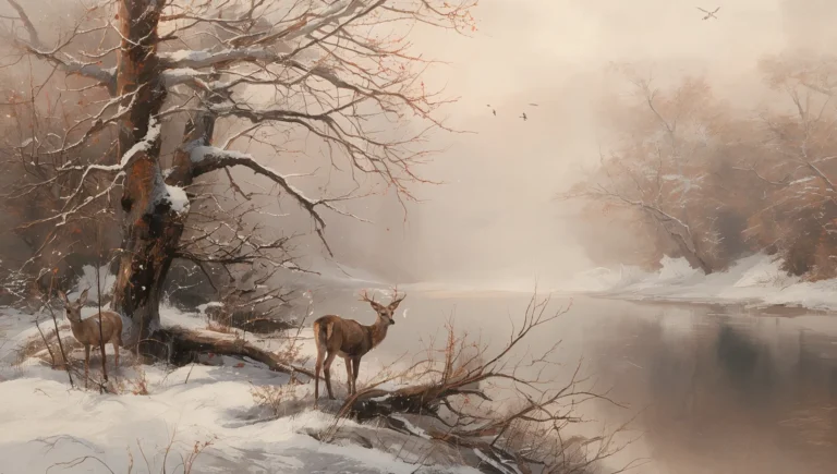 vintage-winter-landscape-wallpapers-frozen-riverbank-wildlife-ipad