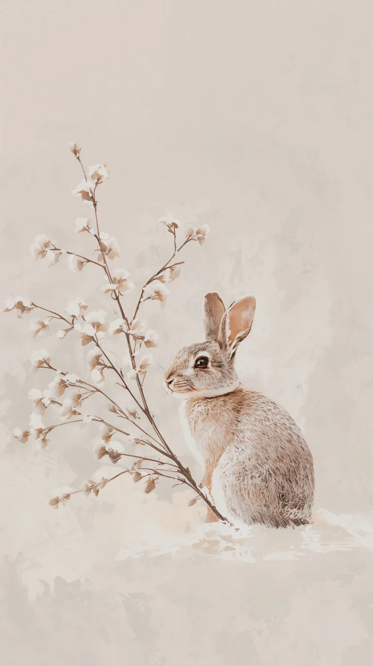 white-minimalist-wallpapers-bunny-winter-branch-iphone