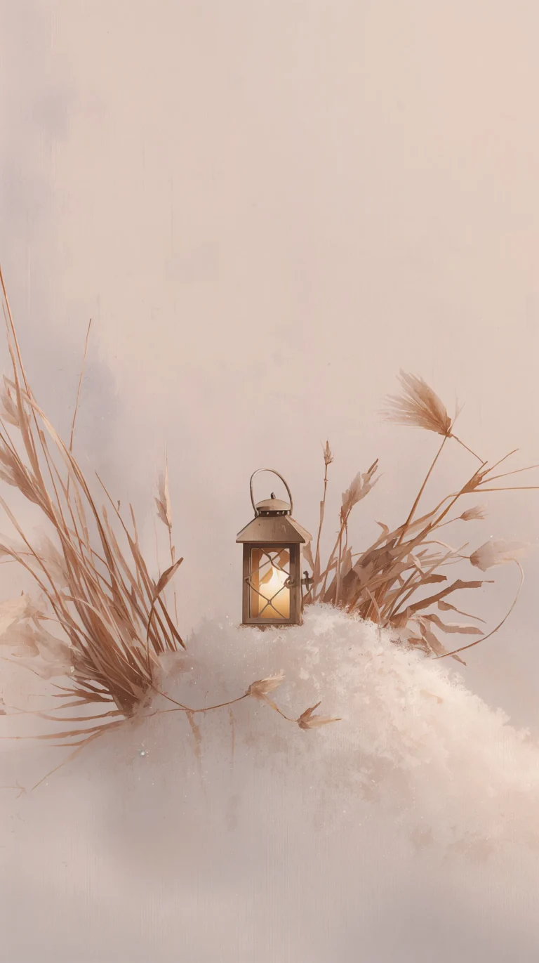 white-minimalist-wallpapers-winter-lantern-snowy-minimal-iphone