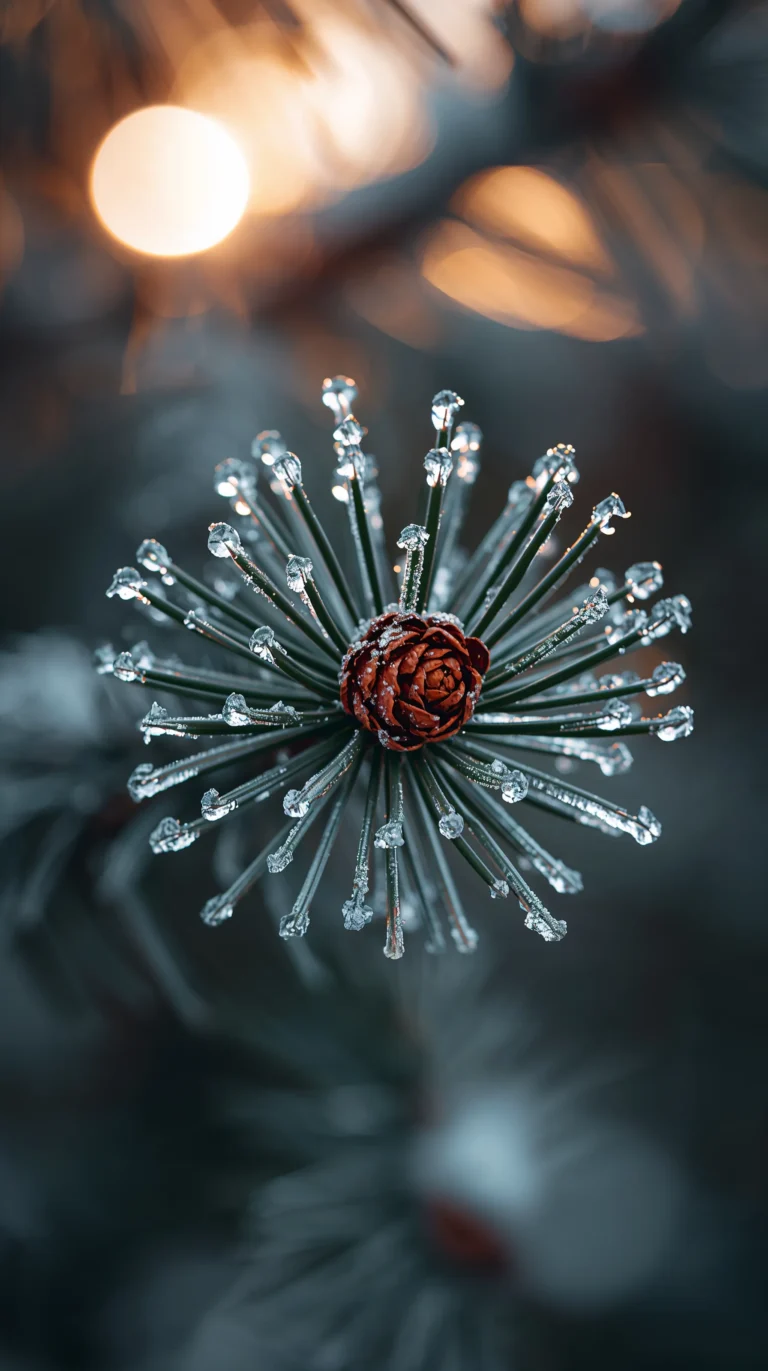 winter-forest-wallpapers-pine-branch-snowflakes-macro