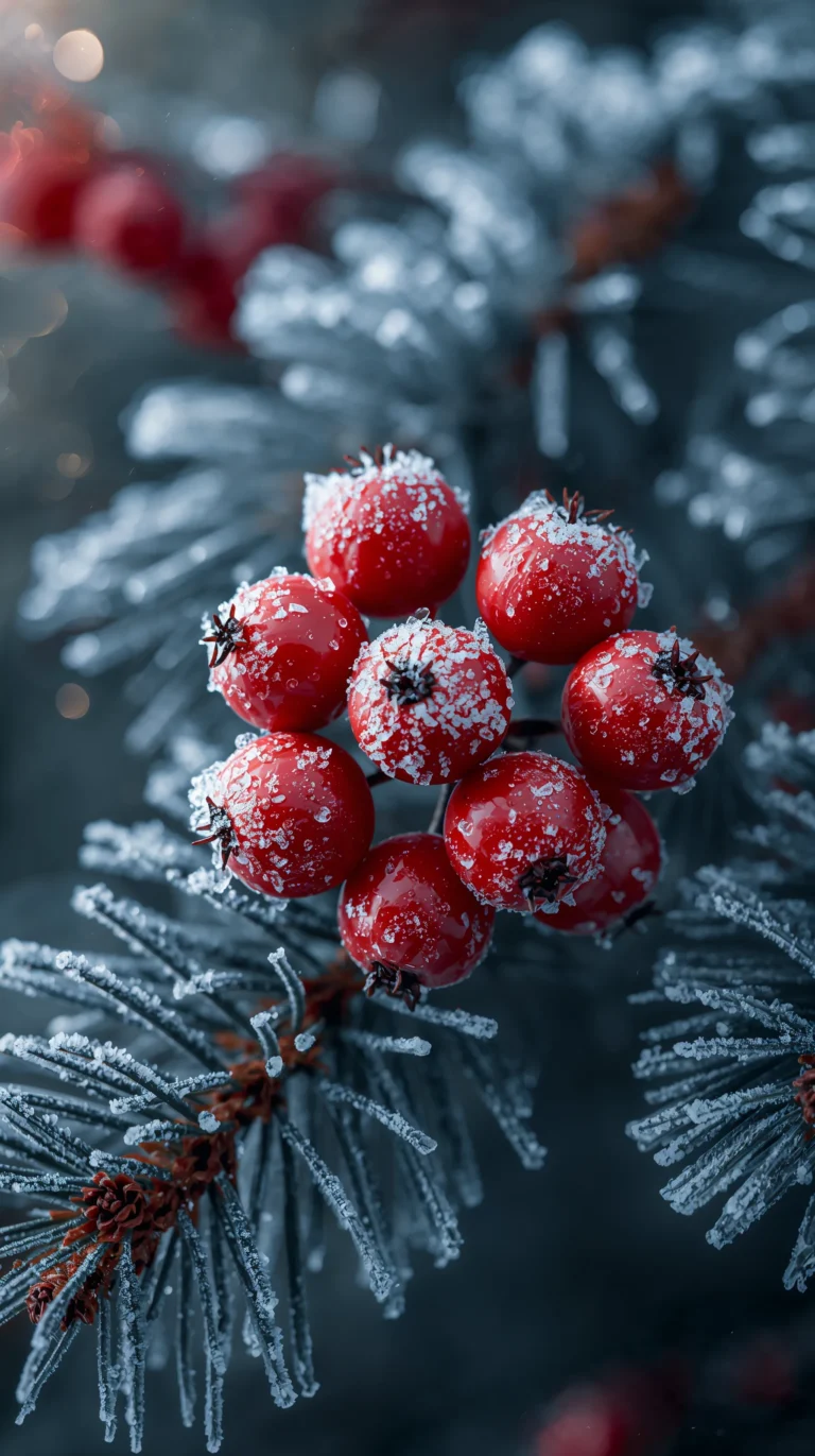winter-forest-wallpapers-red-berries-forest-detail-phone