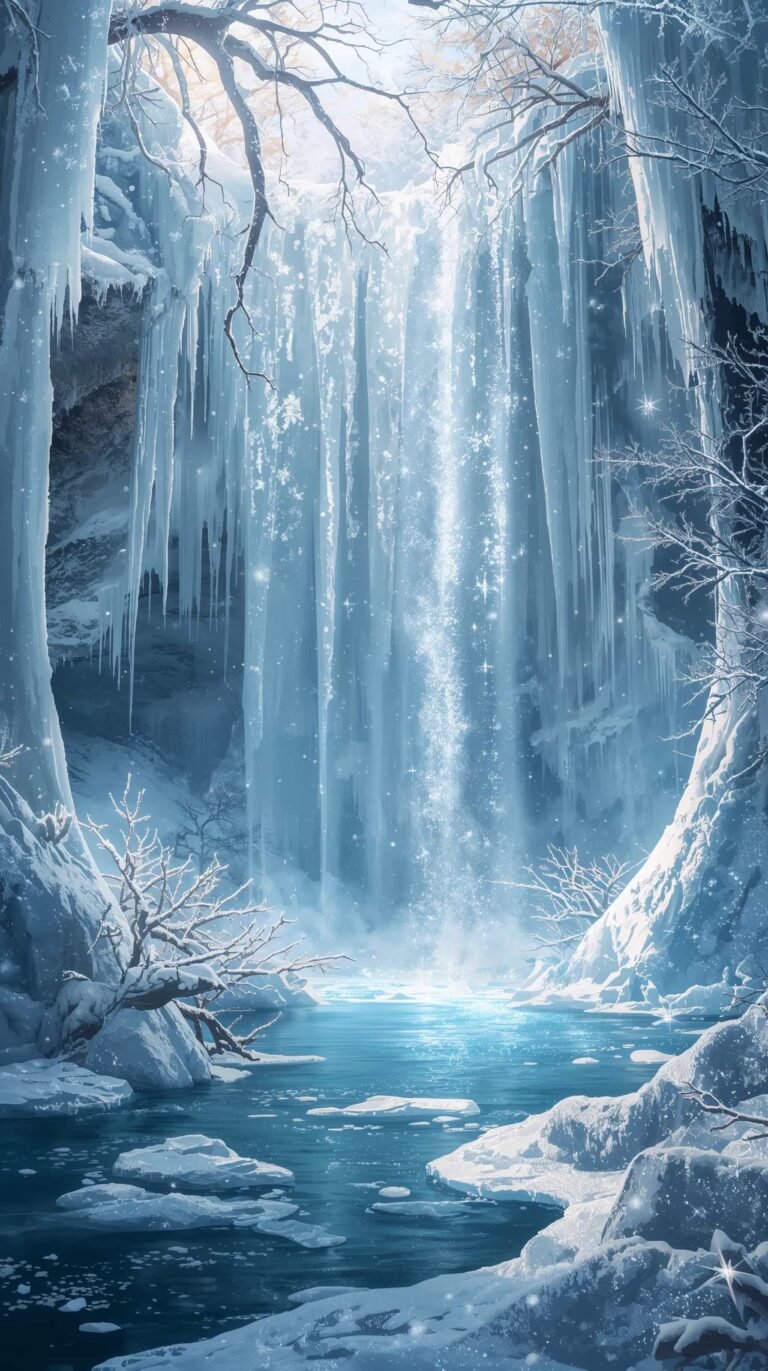 winter-wonderland-backgrounds-frozen-waterfall-phone