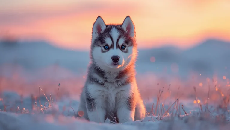 Cute-Nature-Wallpapers-husky-puppy-snowy-meadow-ipad