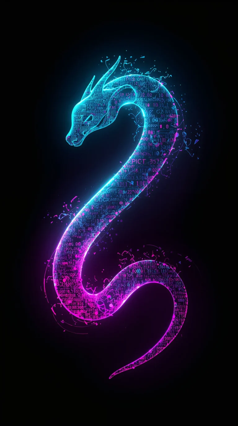 black-cyberpunk-wallpapers-holographic-data-serpent-phone