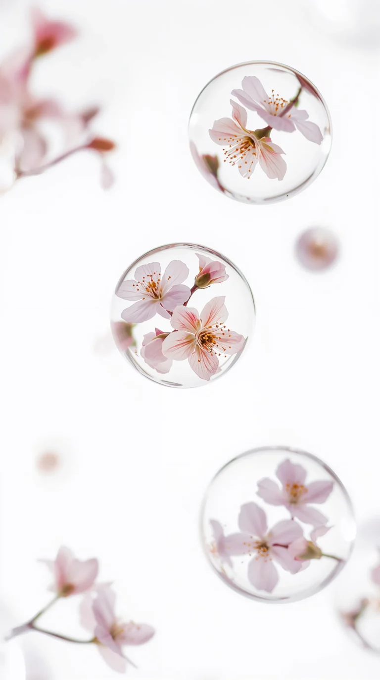 cute-flower-wallpapers-glass-bubble-blossoms-phone