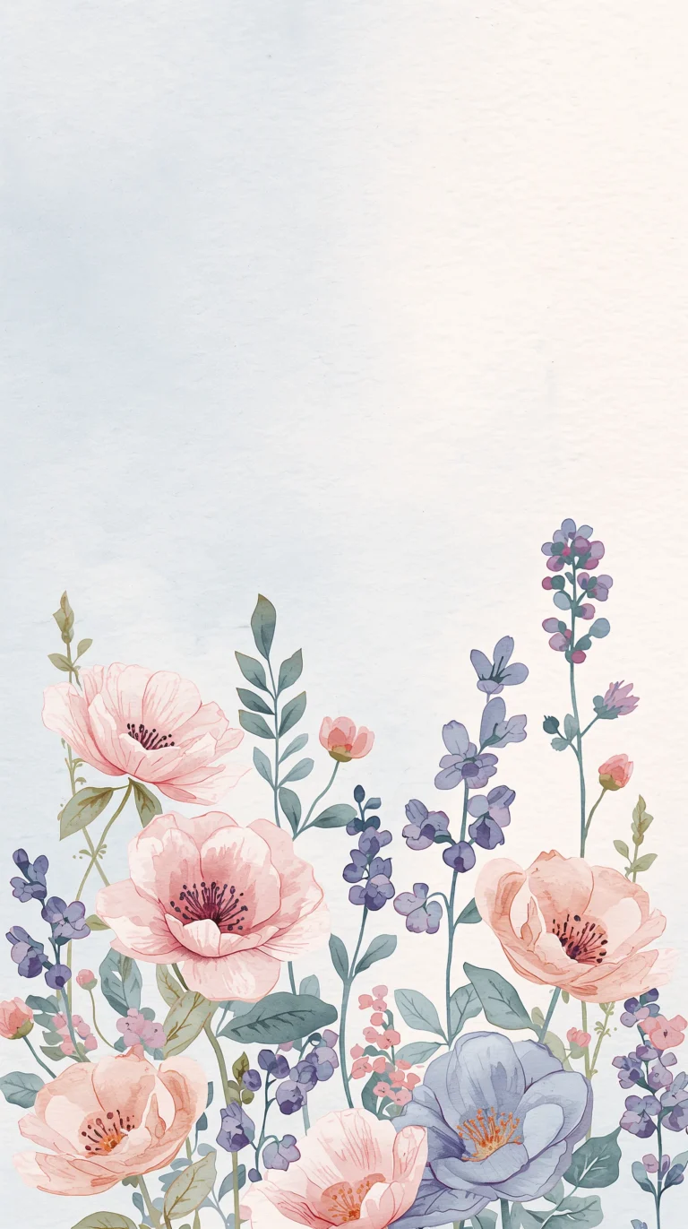 cute-flower-wallpapers-watercolor-wildflowers-phone