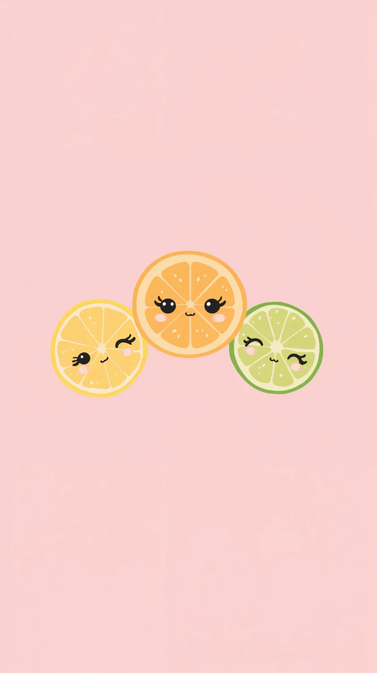 cute-fruit-wallpapers-lemon-strewberry-peach-pink-phone