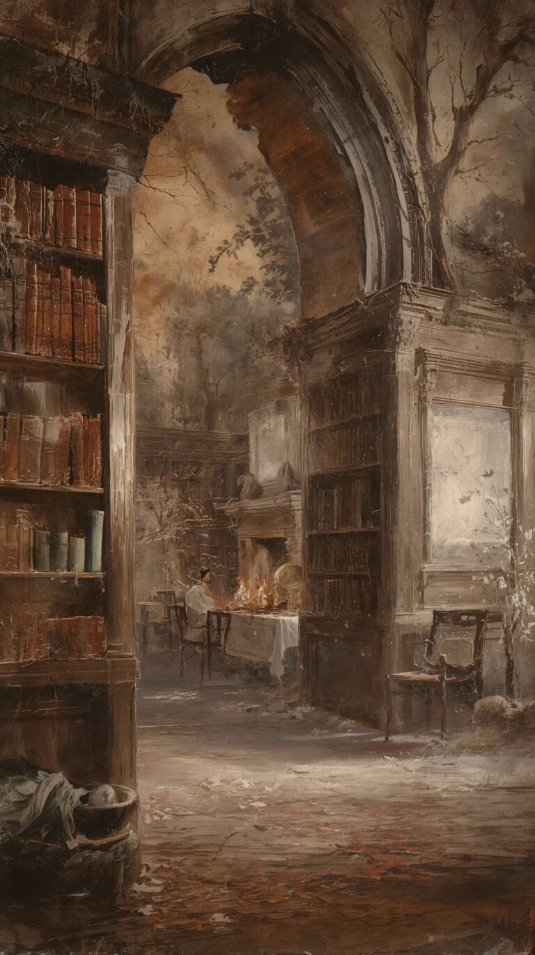 vintage-painting-wallpapers-old-library-interior-ipone