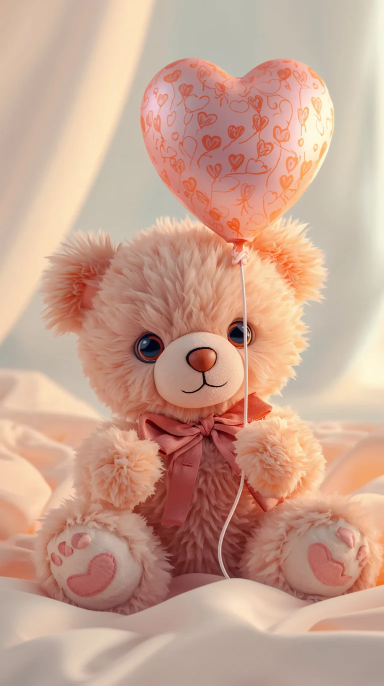 cute-pink-heart-aesthetic-wallpapers-for-phone-teddy-bear-heart-theme