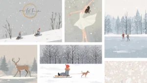 minimal winter wallpaper collage