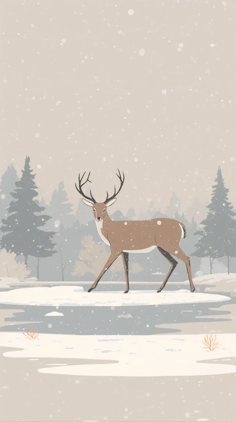 minimal-winter-wallpapers-deer-gliding-on-ice