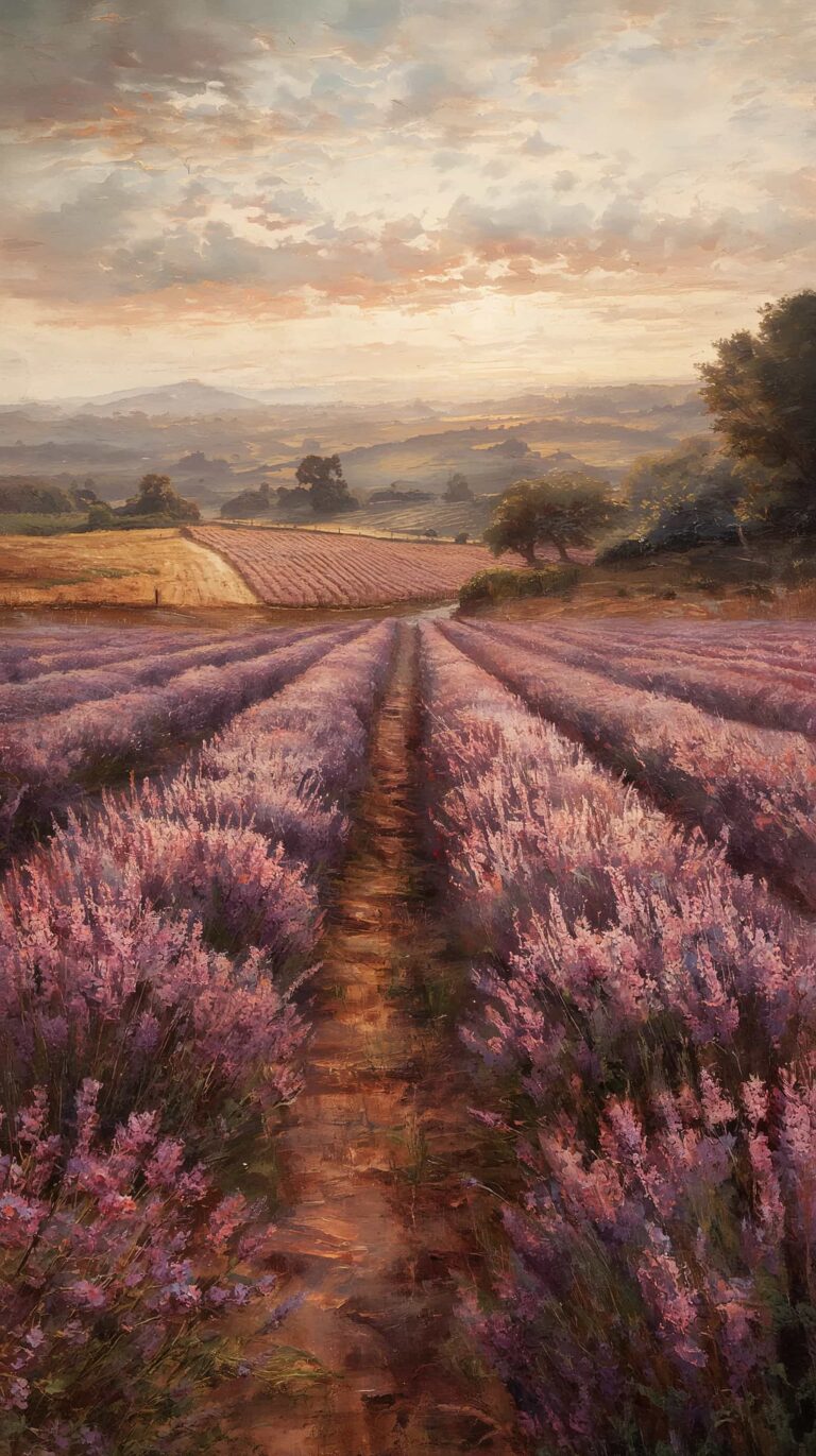 vintage-countryside-painting-wallpapers-lavender-field-landscape-phone