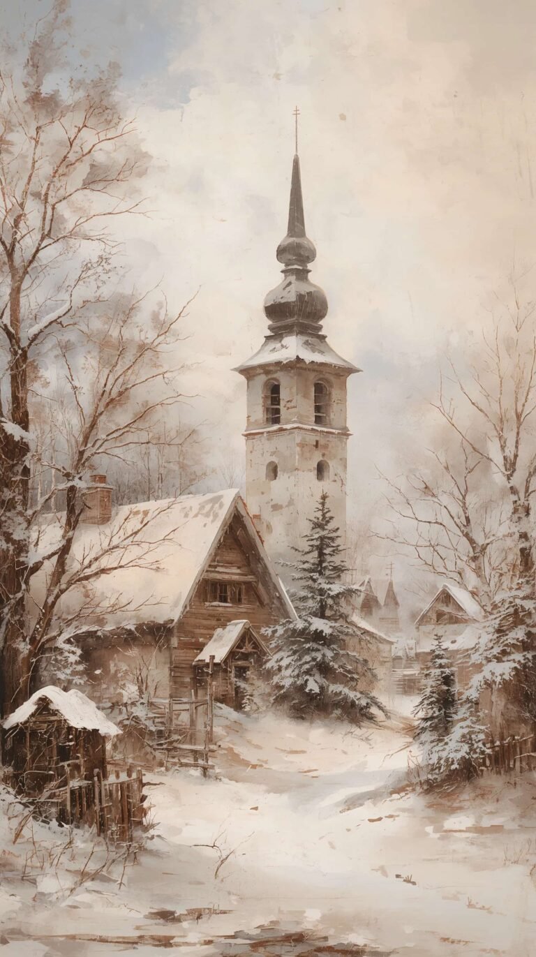 vintage-snow-wallpapers-classic-village-panorama-phone