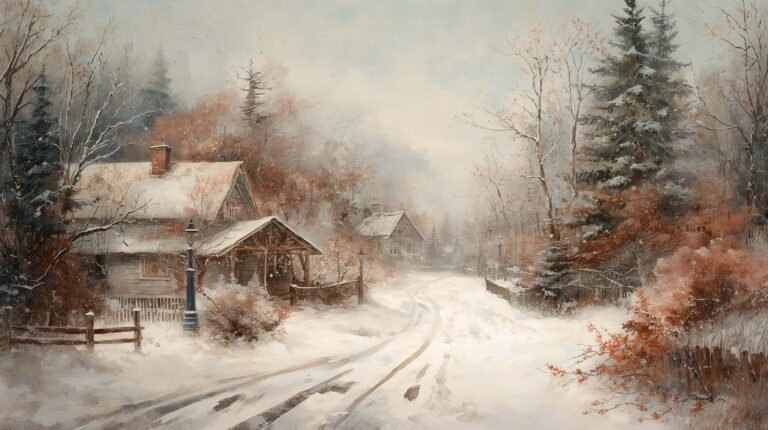 vintage-snow-wallpapers-old-postcard-village-street-laptop