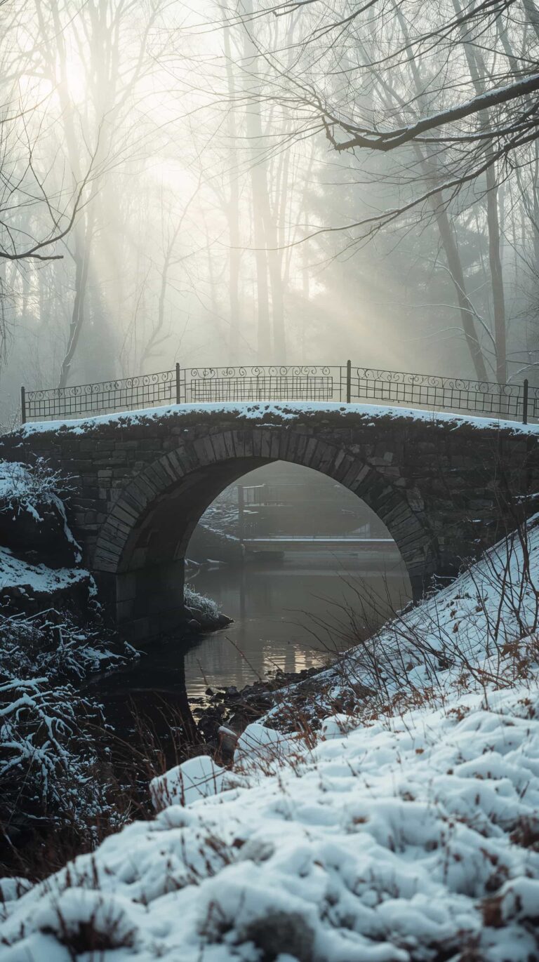 vintage-winter-mood-wallpapers-snowy-stone-bridge-phone