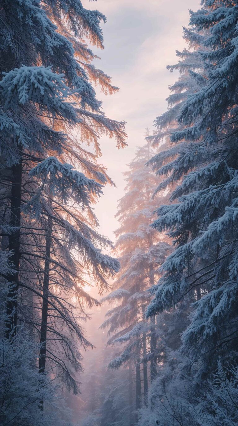 winter-morning-wallpapers-frosty-forest-sunrise-phone