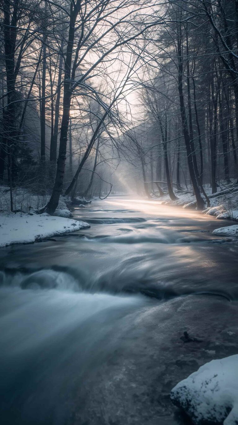 winter-morning-wallpapers-icy-river-dawn-mist-phone