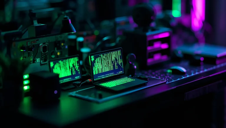 black-neon-cyberpunk-macro-backgrounds-hacker-desk-micro-world-ipad