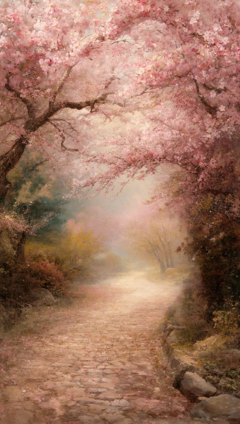 cherry-blossom-painting-wallpapers-aesthetic-vintage-garden-path-sec-phone