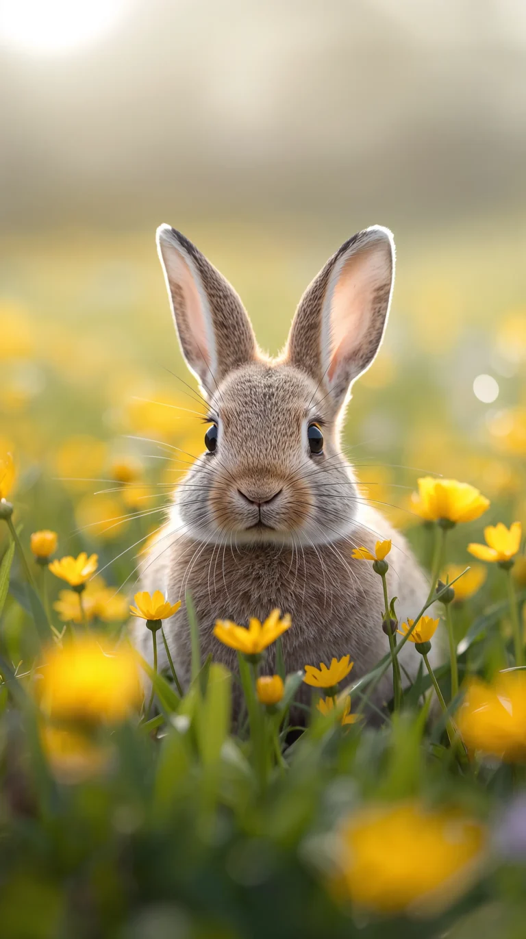 cute-bunny-wallpapers-pastel-spring-aesthetic-4k-buttercup-field-phone