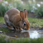 cute-bunny-wallpapers-pastel-spring-aesthetic-4k-drinking-from-puddle-cover