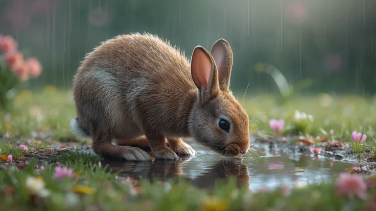cute-bunny-wallpapers-pastel-spring-aesthetic-4k-drinking-from-puddle-laptop