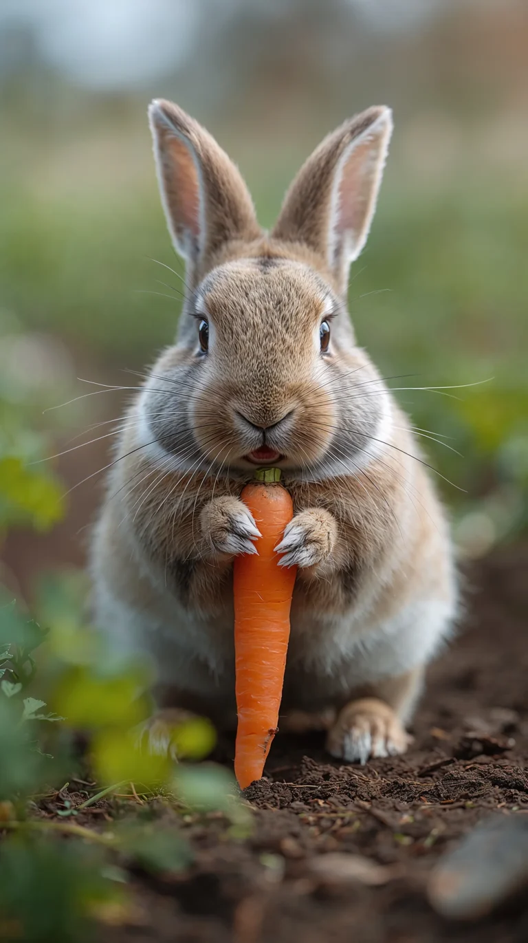cute-bunny-wallpapers-pastel-spring-aesthetic-4k-eating-carrot-garden-phone