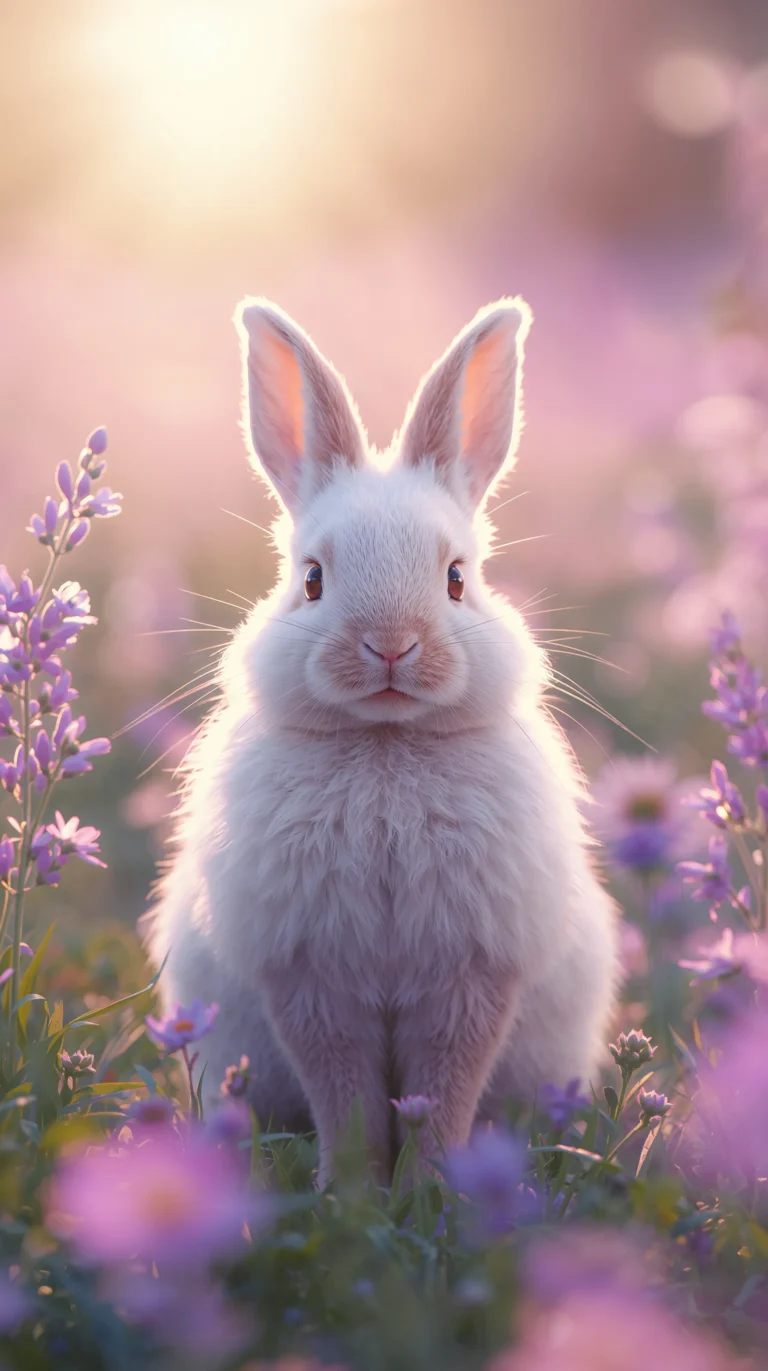 cute-bunny-wallpapers-pastel-spring-aesthetic-4k-meadow-golden-hour-phone