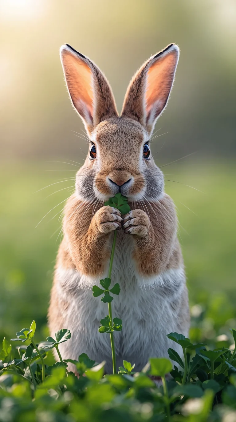 cute-bunny-wallpapers-pastel-spring-aesthetic-4k-nibbling-clover-phone