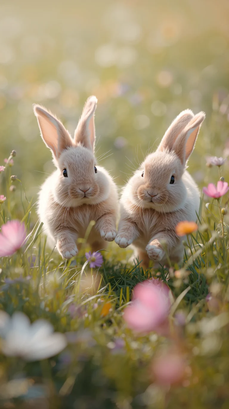 cute-bunny-wallpapers-pastel-spring-aesthetic-4k-two-bunnies-playing-phone