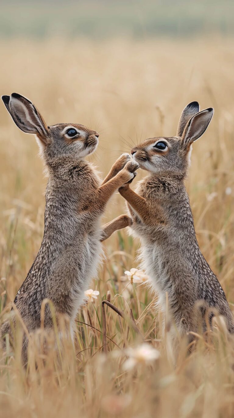 cute-bunny-wallpapers-pastel-spring-aesthetic-4k-young-hares-playfighting-phone