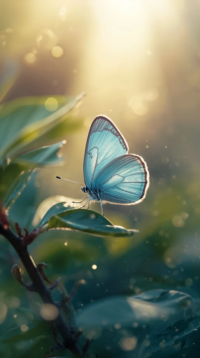 cute-macro-animal-wallpapers-spring-aesthetic-blue-butterfly-sunlight-phone