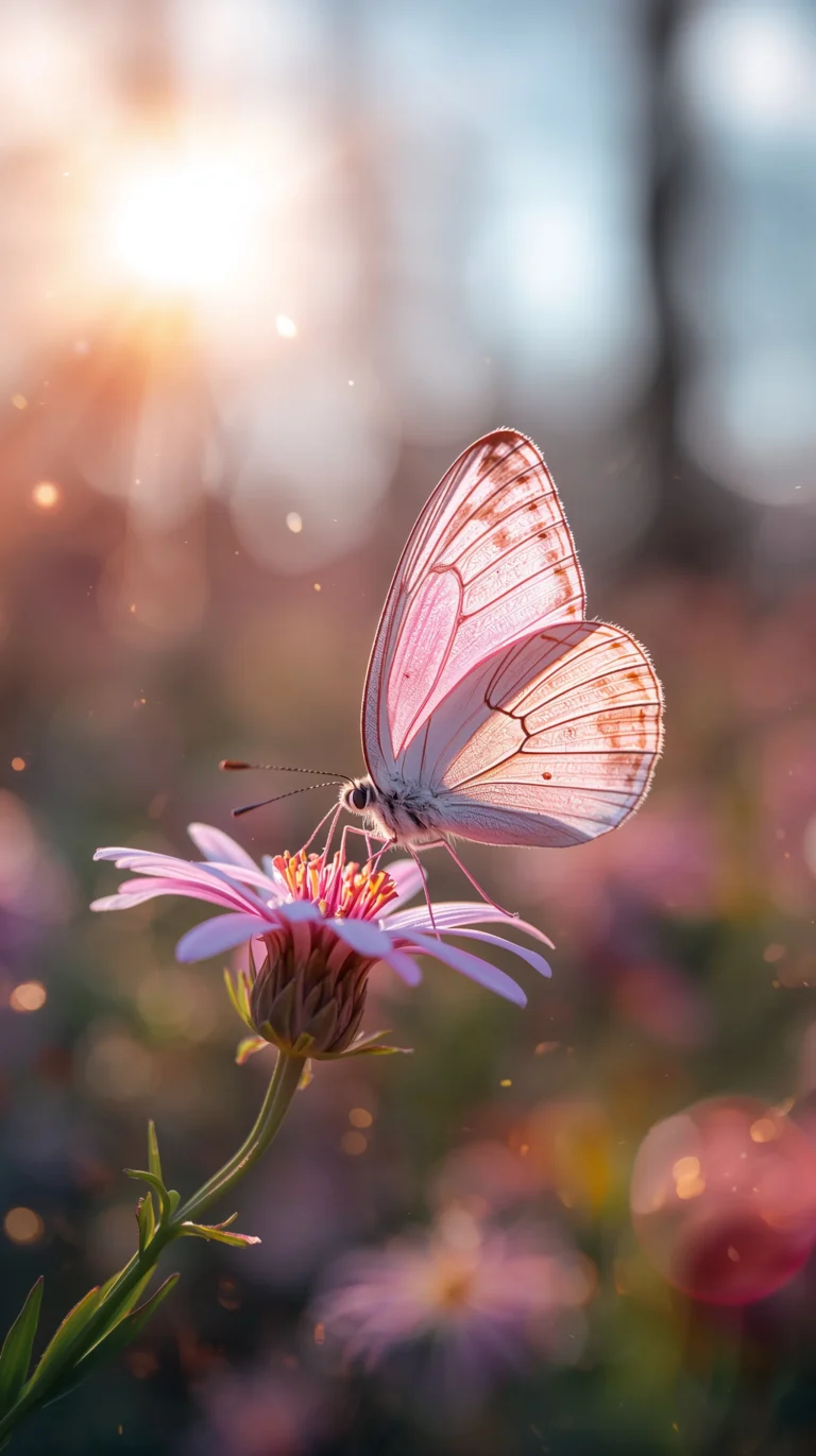 cute-macro-animal-wallpapers-spring-aesthetic-pastel-butterfly-wildflower-phone