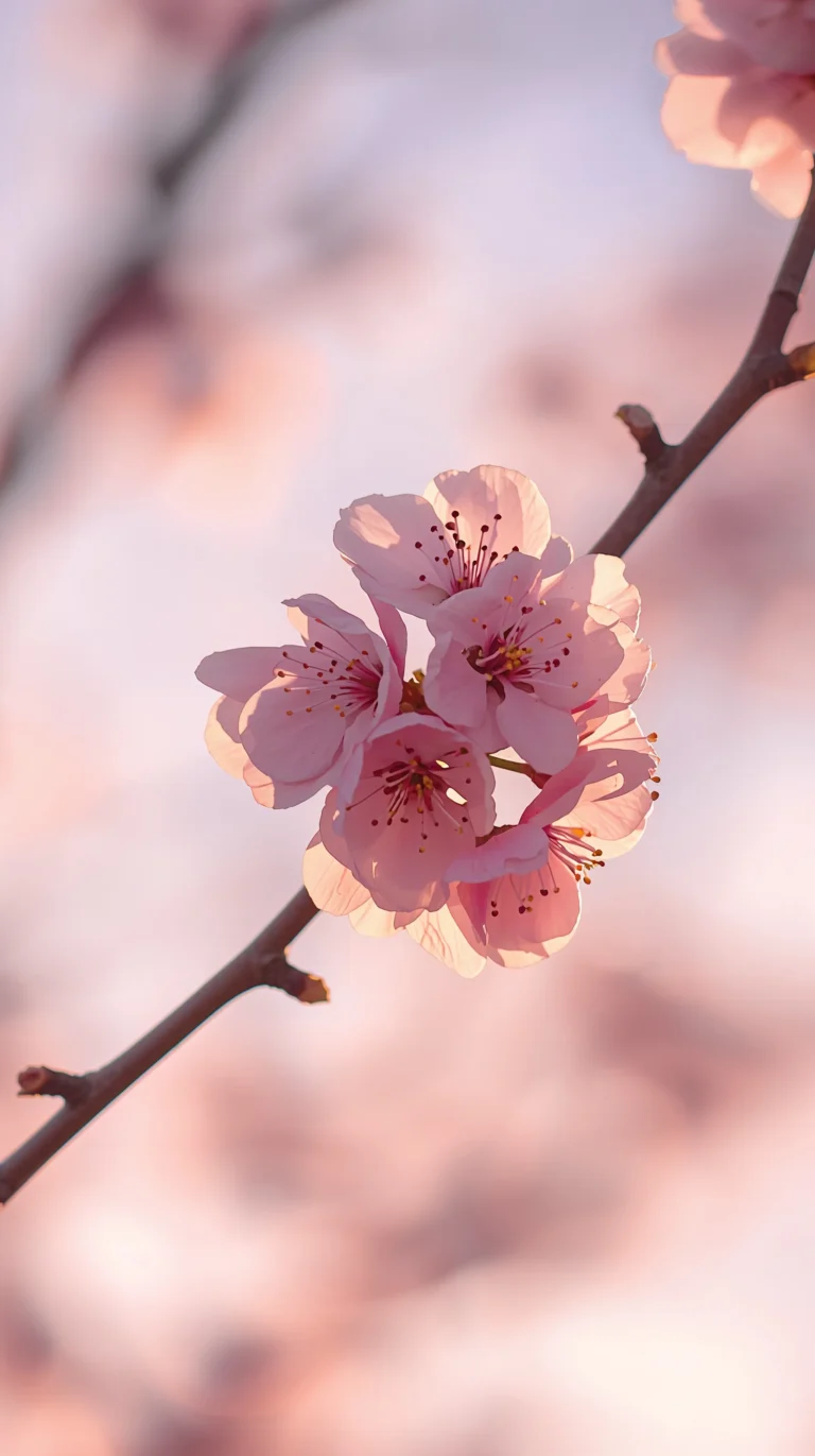 first-bloom-spring-wallpapers-aesthetic-4k-golden-sunrise-cherry-blossom-phone