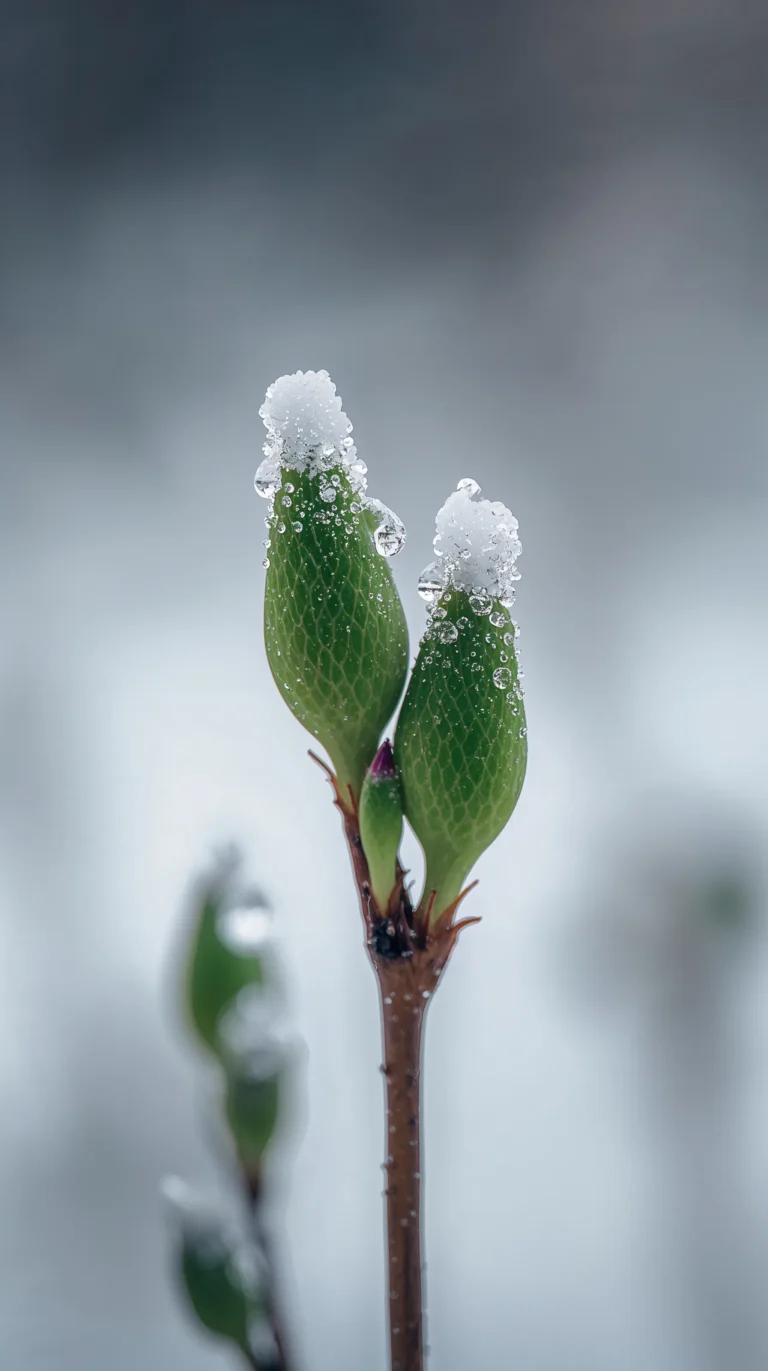 late-winter-to-early-spring-wallpapers-dewy-bud-snow-background-phone