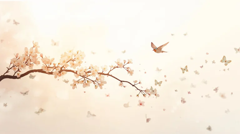 minimal-spring-aesthetic-wallpapers-for-every-device-floating-petals-bird-laptop
