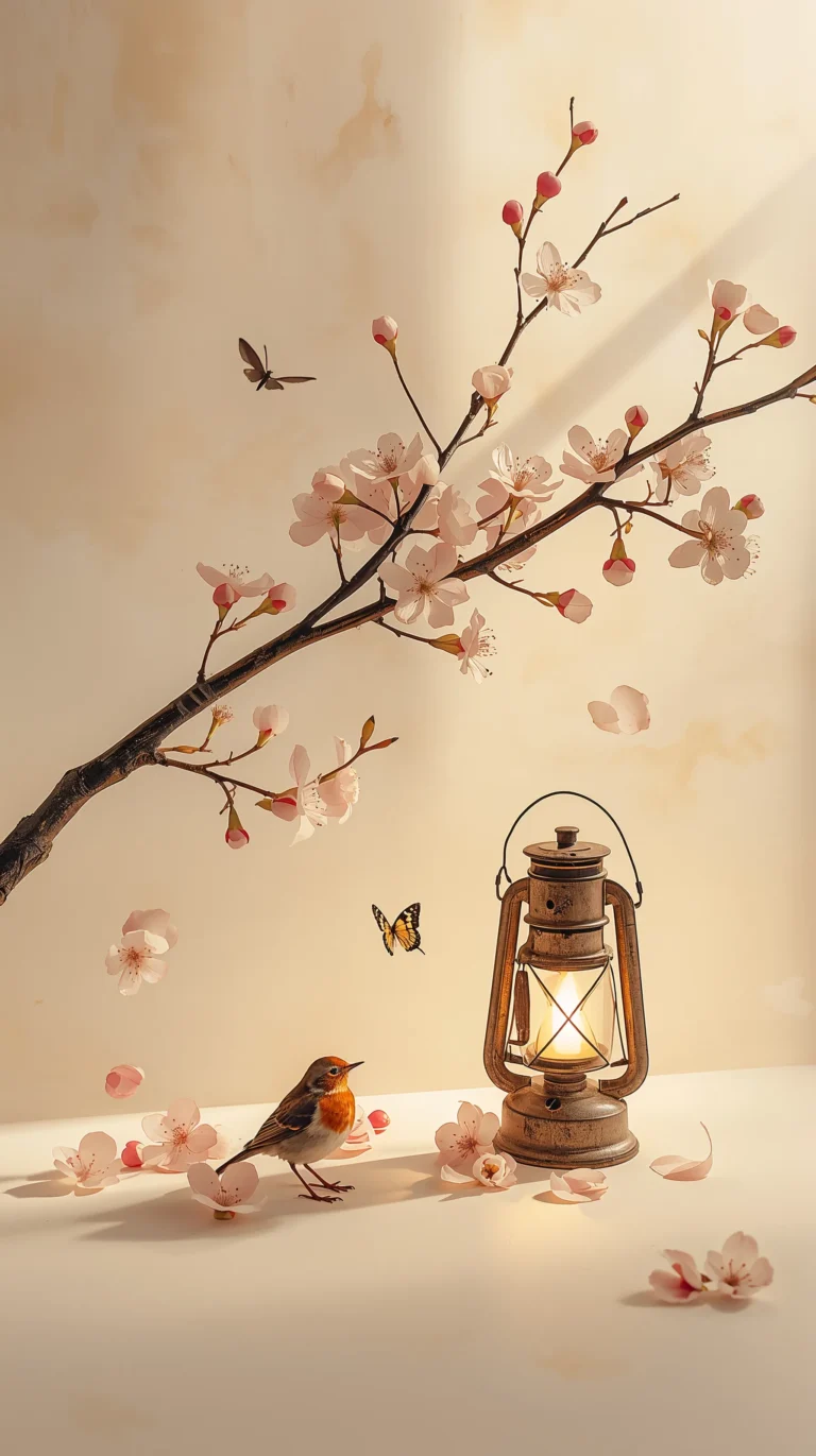 minimal-spring-aesthetic-wallpapers-for-every-device-spring-lantern-blossom-phone