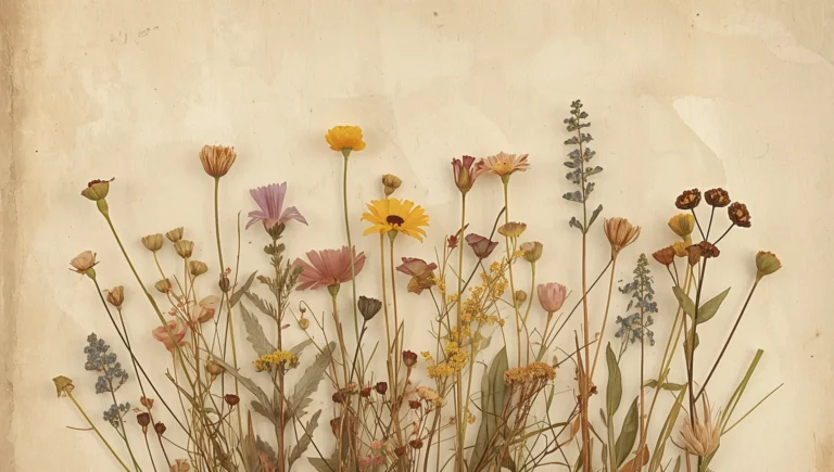 vintage-meadow-wildflower-wallpapers-free-download-pressed-flowers-parchment-ipad