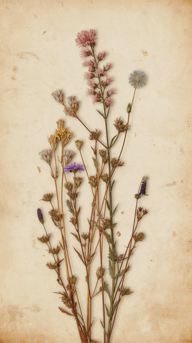 vintage-meadow-wildflower-wallpapers-free-download-pressed-flowers-parchment-phone