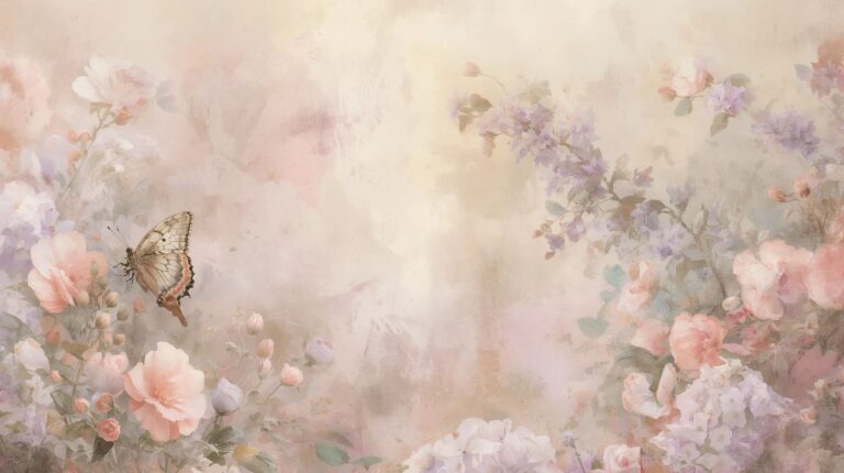vintage-spring-painting-wallpapers-butterfly-garden-watercolor-4k-laptop