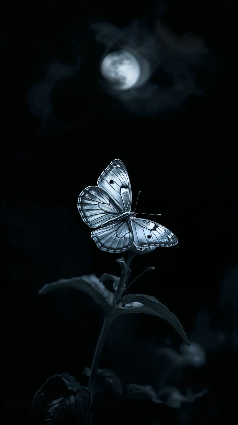 black-night-garden-moonlight-spring-wallpapers-butterfly-moonlight-phone-4k