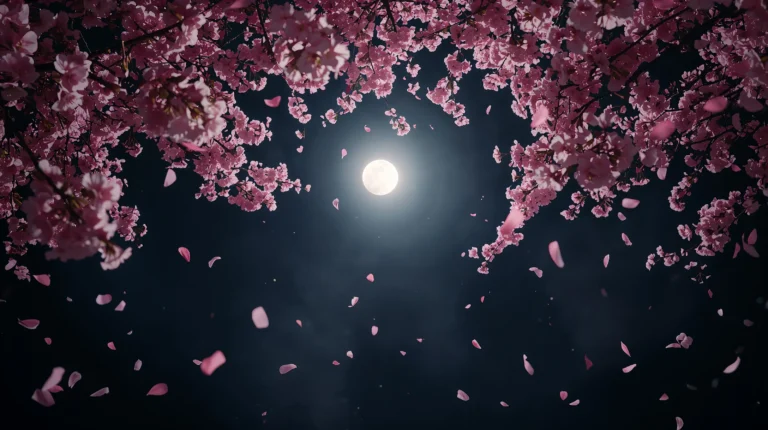 black-night-garden-moonlight-spring-wallpapers-cherry-blossom-path-laptop-4k