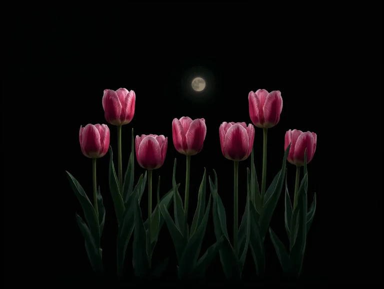 black-night-garden-moonlight-spring-wallpapers-dark-tulips-ipad-4k