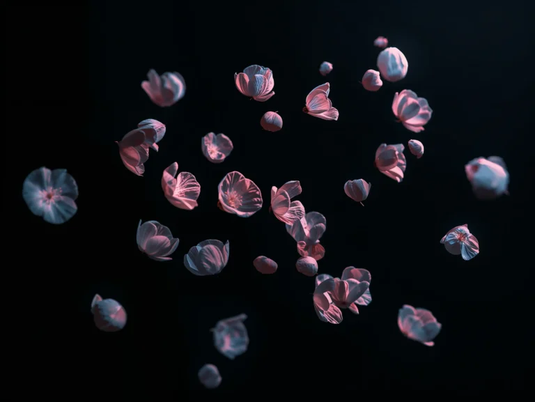 black-night-garden-moonlight-spring-wallpapers-floating-petals-ipad-4k