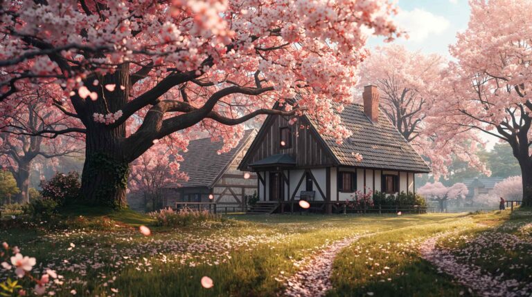 cozy-spring-countryside-cottage-wallpapers-cherry-blossom-cottage-laptop