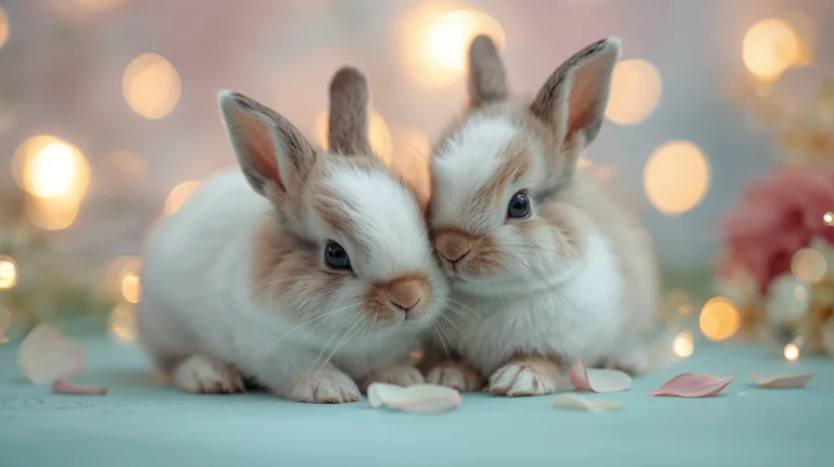 cute-wallpapers-for-laptop-baby-bunnies-cuddling-fairy-lights-4k