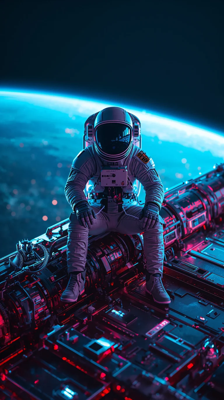 cyberpunk-space-wallpapers-4k-astronaut-satellite-earth-phone