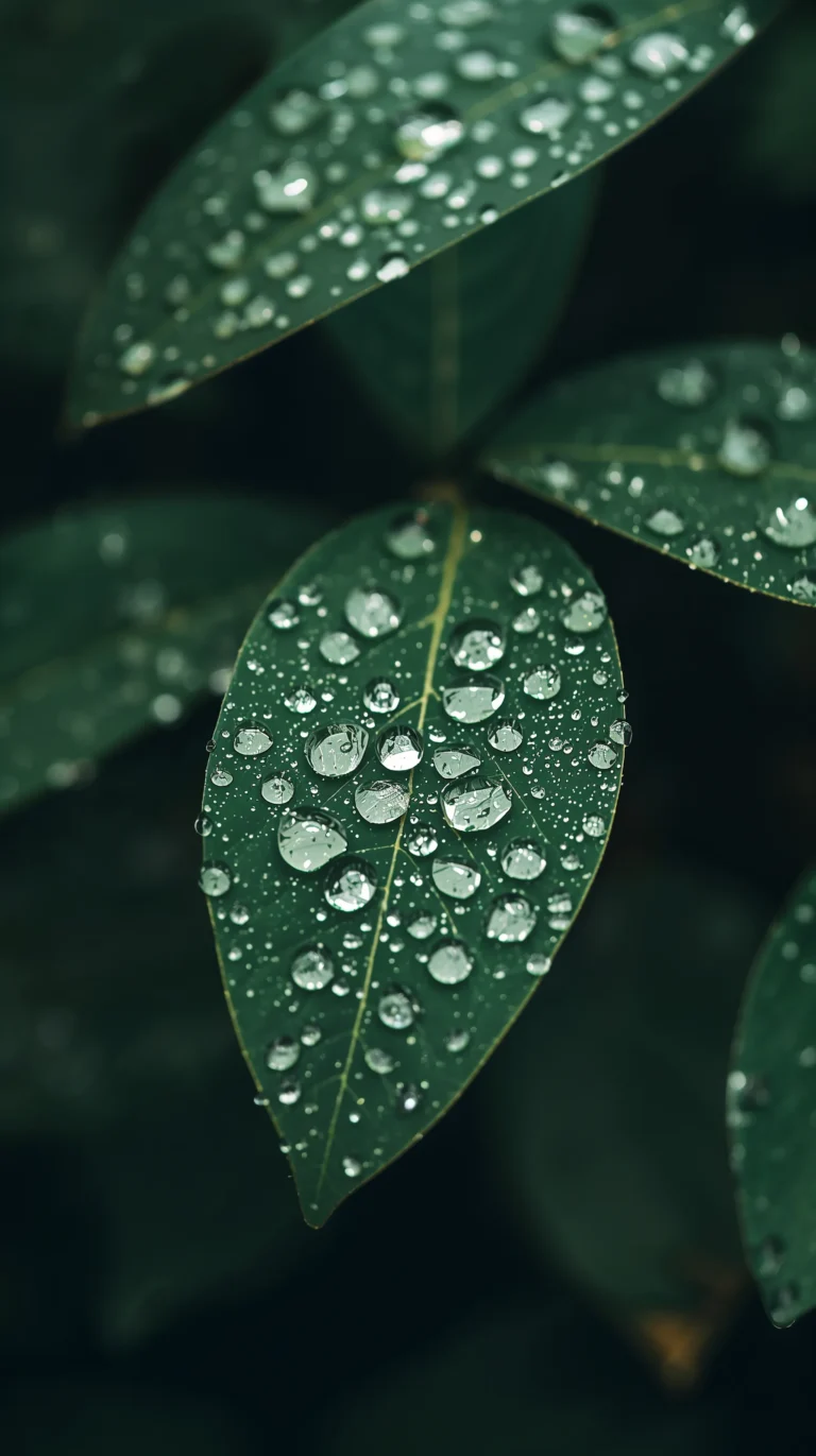 fresh-green-leaves-phone-wallpapers-rain-droplets-on-spring-leaves