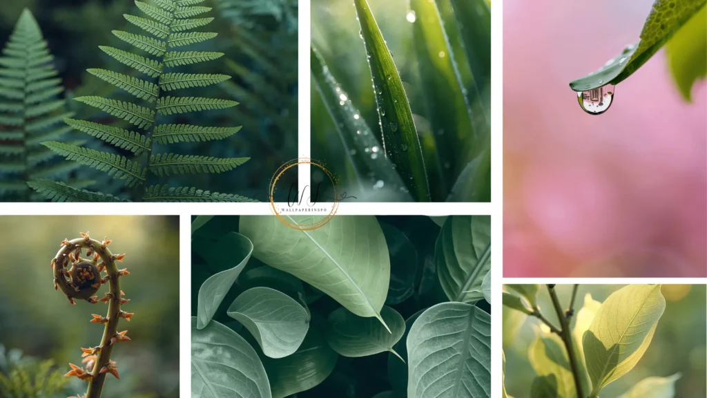 fresh spring leaves wallpapers collage